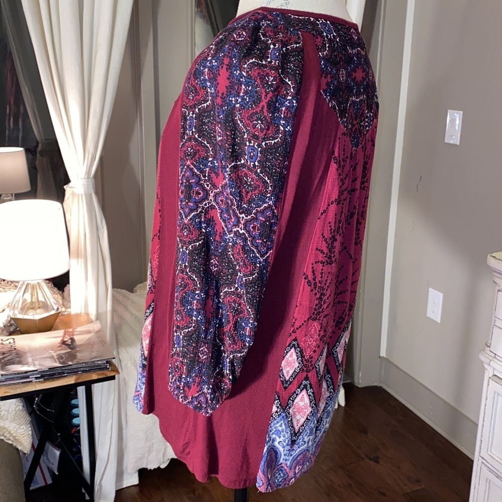Fig & Flower plum maroon top women’s blouse Small - Picture 3 of 9